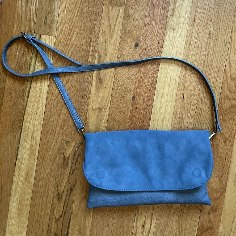 Anthropologie blue velvet crossbody bag
